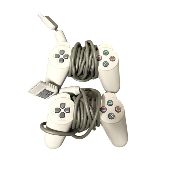 Pair of Sony PlayStation 1 PS1 Official OEM Gray Controller SCPH-1080 / Tested - Picture 3 of 6